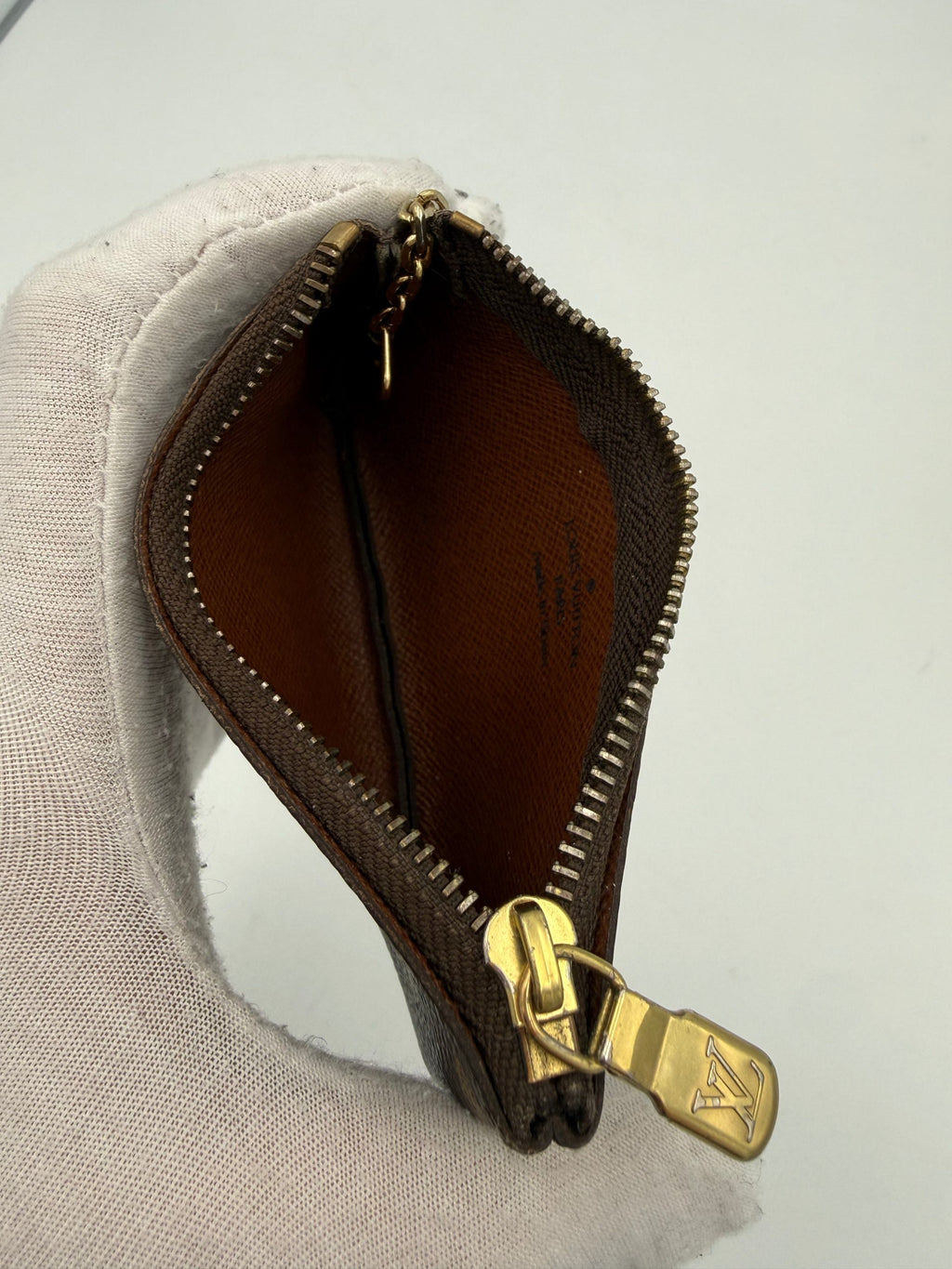 LOUIS VUITTON Monogram Coin Purse Card Holder with Chain