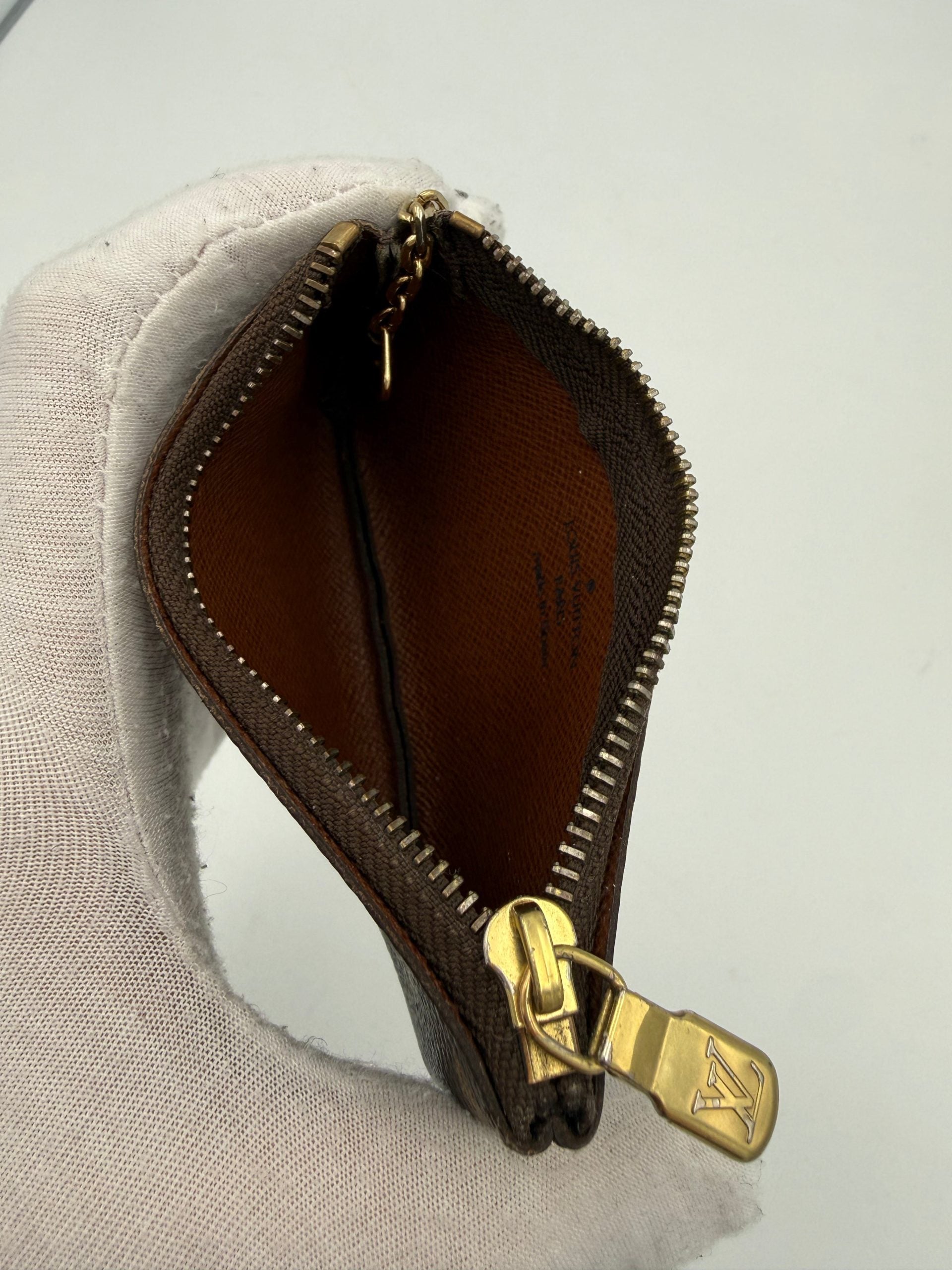 LOUIS VUITTON Monogram Coin Purse Card Holder with Chain