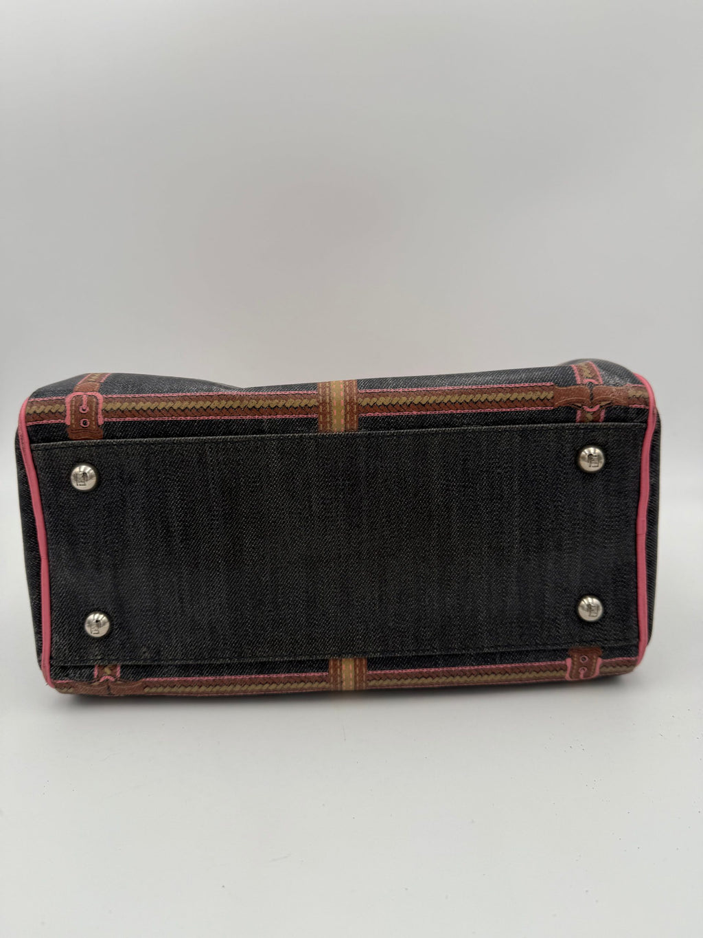 FENDI Bauletto Canvas Selleria Handbag