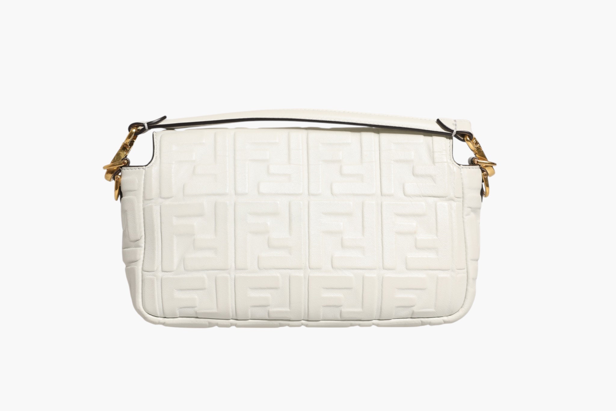 FF Embossed Baguette Nappa Leather Bag