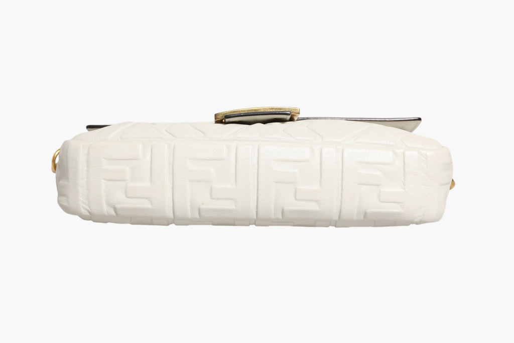 FF Embossed Baguette Nappa Leather Bag