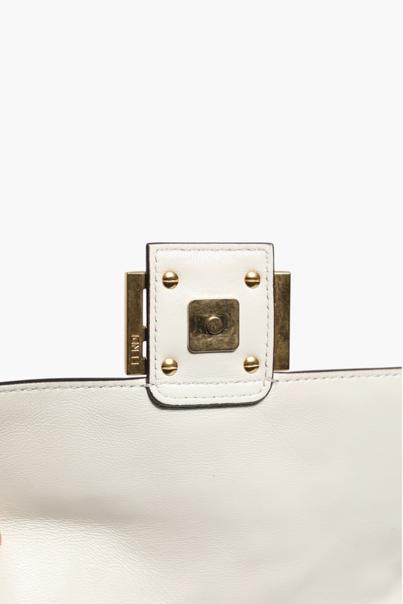 FF Embossed Baguette Nappa Leather Bag