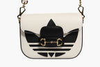 Gucci x Adidas Horsebit 1955 White Black Calfskin Leather Shoulder Bag