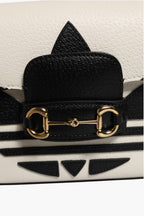Gucci x Adidas Horsebit 1955 White Black Calfskin Leather Shoulder Bag