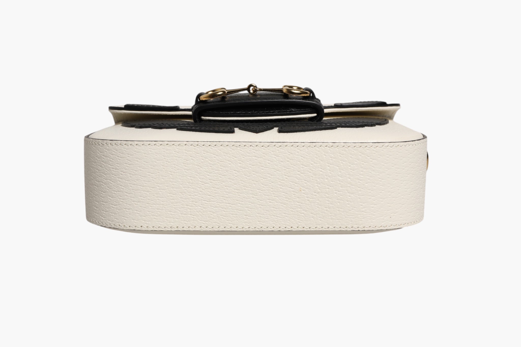 Gucci x Adidas Horsebit 1955 White Black Calfskin Leather Shoulder Bag