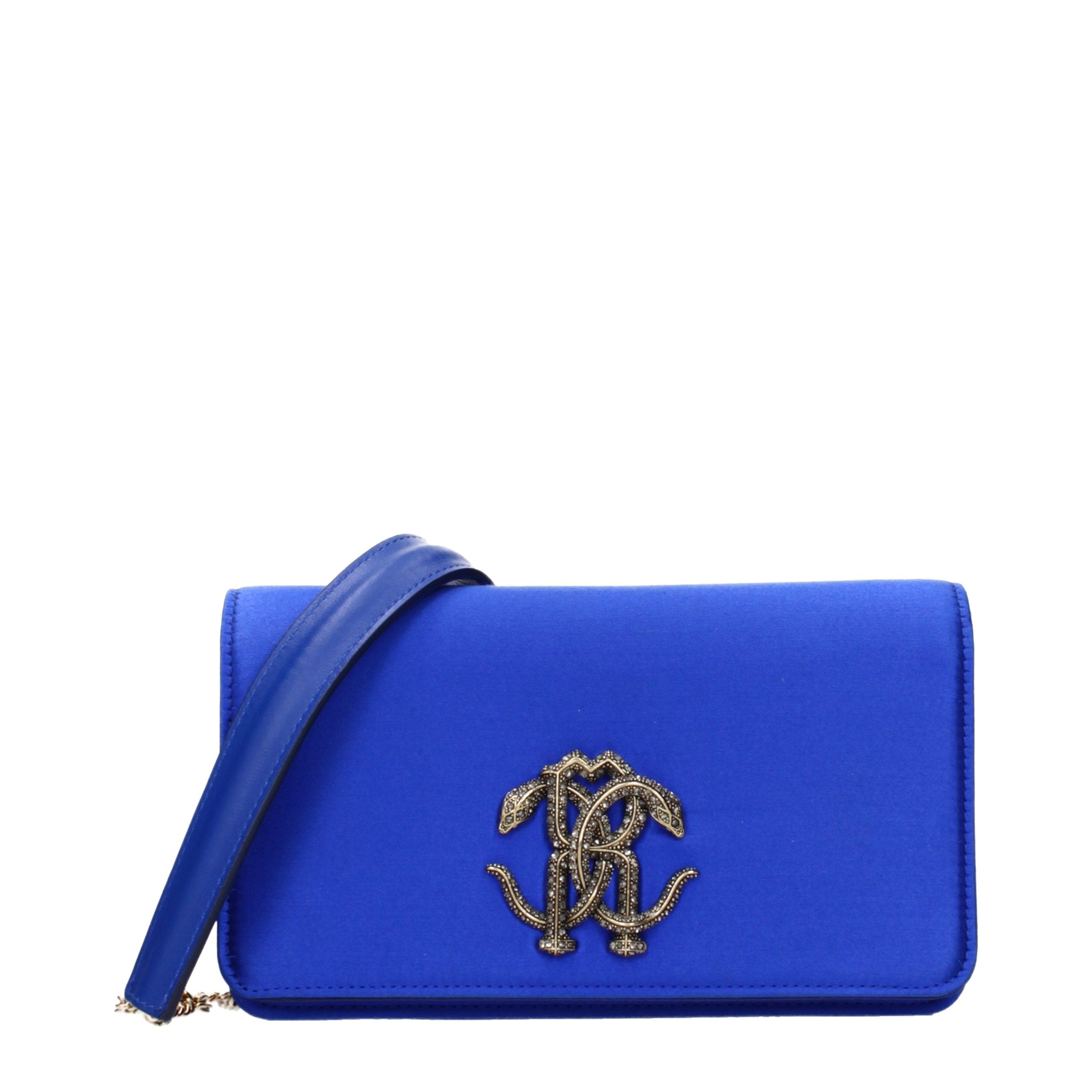 Blue Satin Clutch Bag
