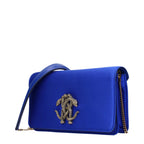 Blue Satin Clutch Bag