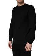 Black Crew Neck Long Sleeve Pullover Sweater