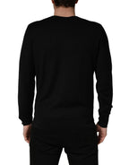 Black Crew Neck Long Sleeve Pullover Sweater