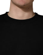 Black Crew Neck Long Sleeve Pullover Sweater