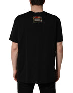 Black Camouflage Graphic Cotton Crewneck T-shirt