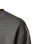 Gray Cotton Logo Appliqué CrewNeck T-shirt
