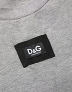 Gray Cotton Logo Appliqué CrewNeck T-shirt