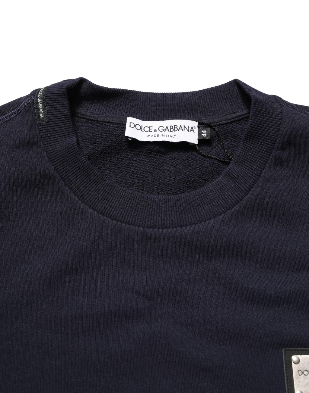 Black Logo Plaque Jersey Sweatshirt Cotton Sweater