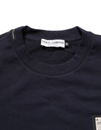 Black Logo Plaque Jersey Sweatshirt Cotton Sweater