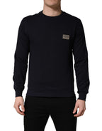 Black Logo Plaque Jersey Sweatshirt Cotton Sweater