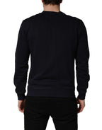 Black Logo Plaque Jersey Sweatshirt Cotton Sweater
