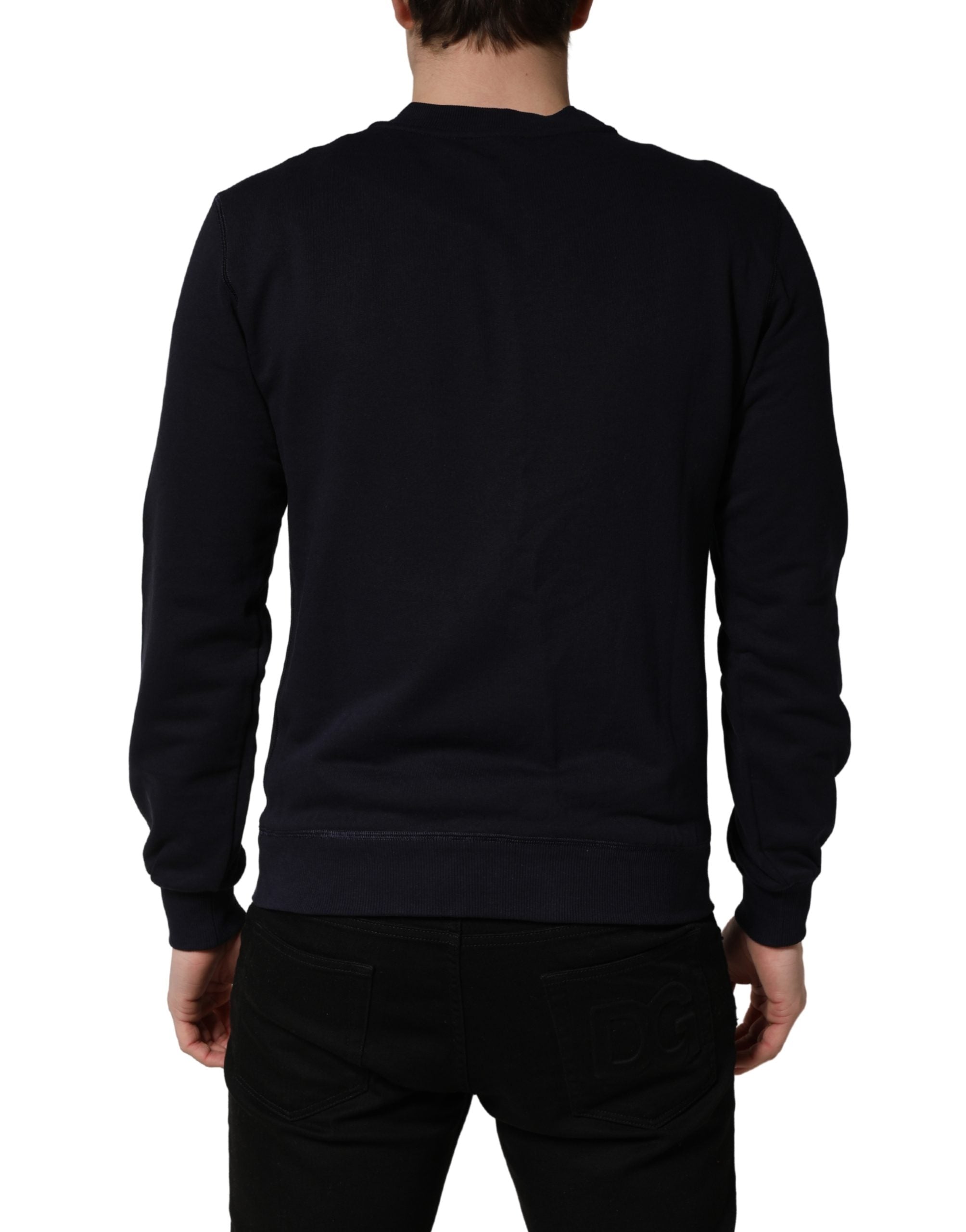 Black Logo Plaque Jersey Sweatshirt Cotton Sweater