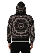 Black Bandana Print Cotton Men Hoodie Sweater