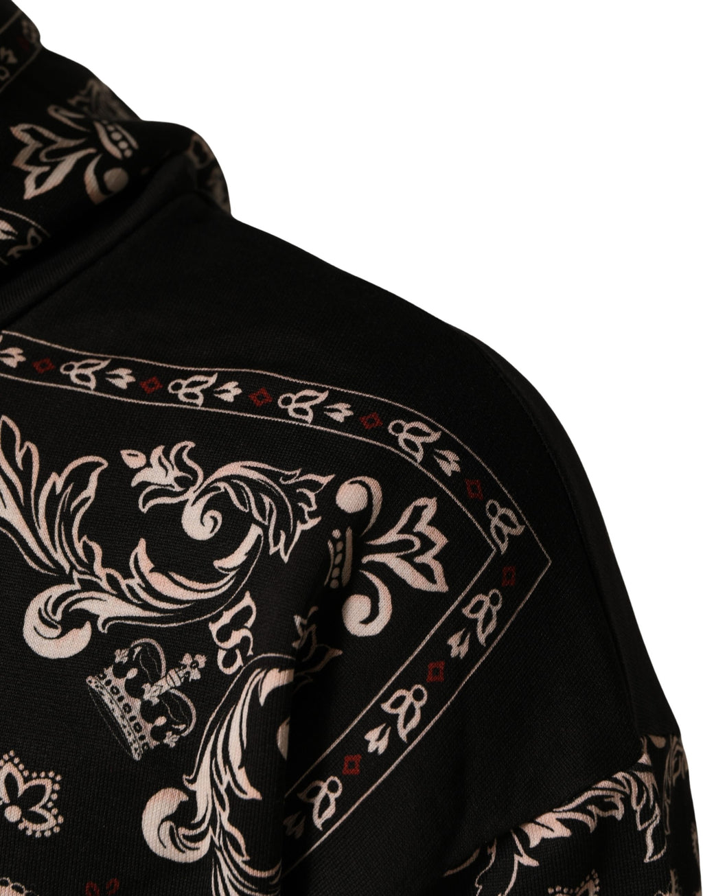 Black Bandana Print Cotton Men Hoodie Sweater
