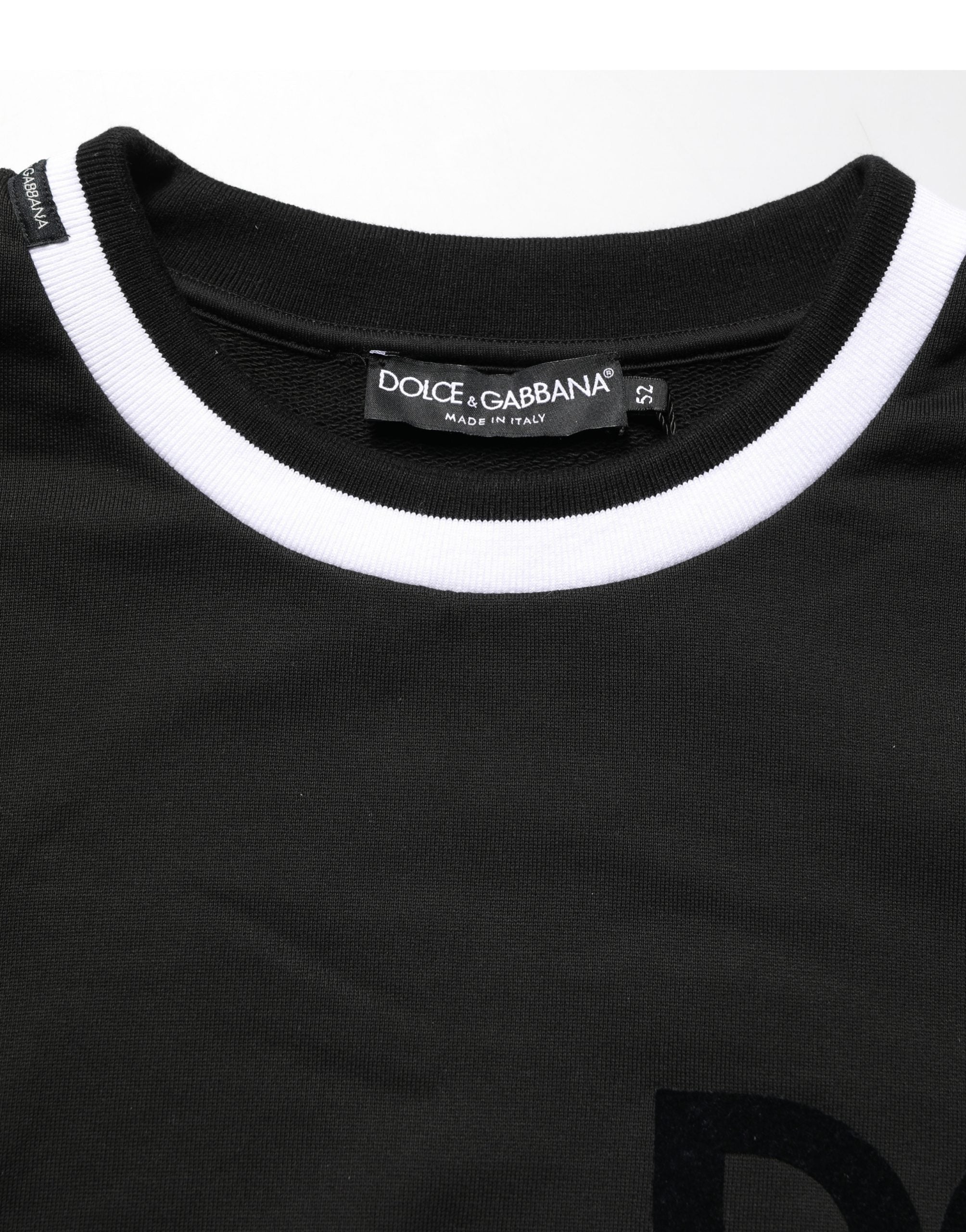 Black DGLogo Print Cotton Sweatshirt Sweater