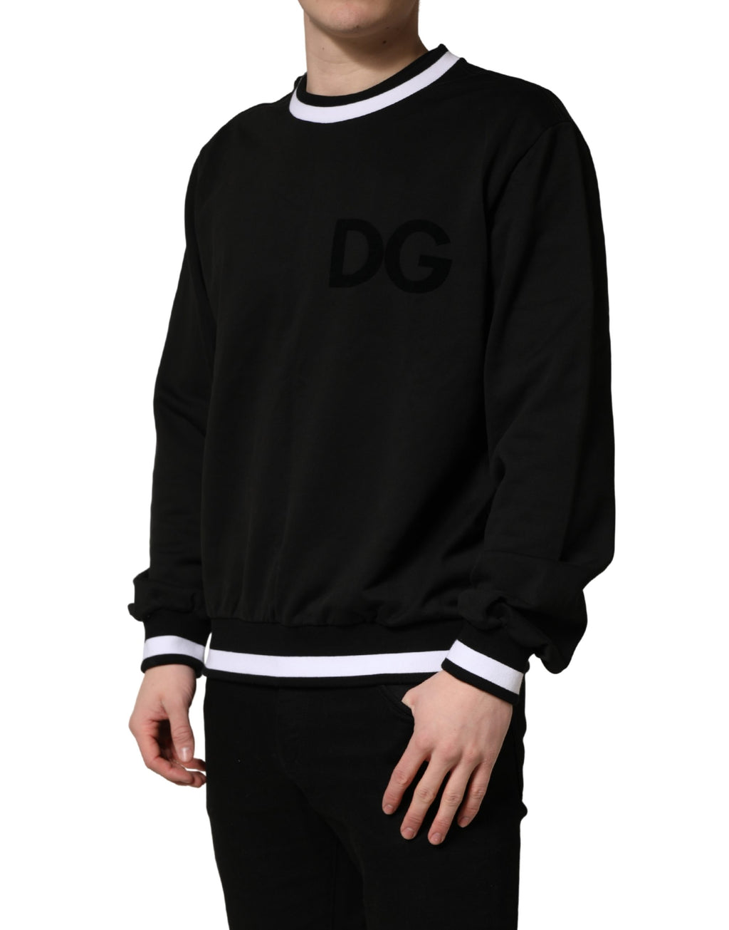 Black DGLogo Print Cotton Sweatshirt Sweater