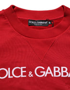 Red Cotton DG Logo Jersey Sweatshirt Sweater