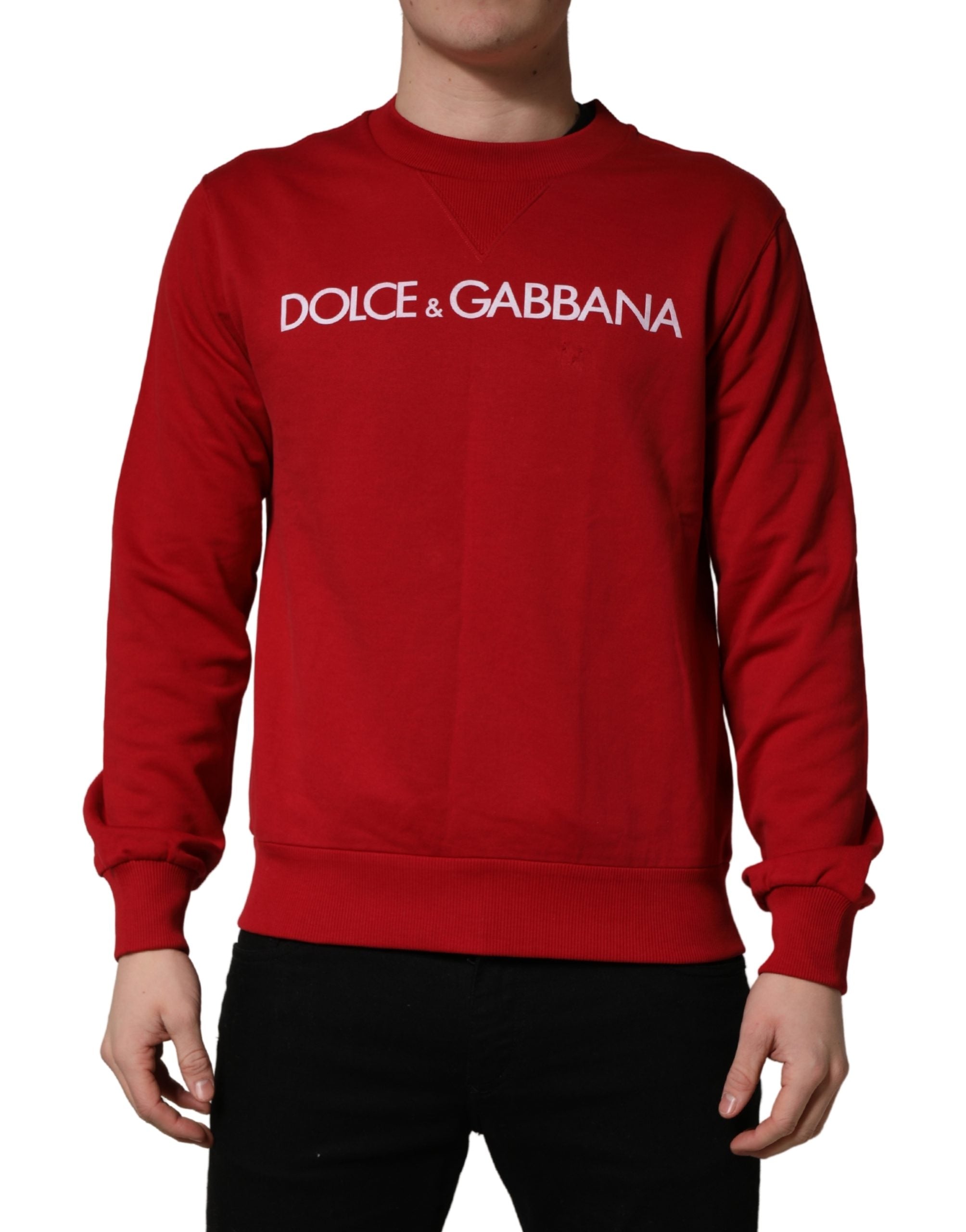 Red Cotton DG Logo Jersey Sweatshirt Sweater
