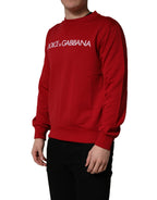 Red Cotton DG Logo Jersey Sweatshirt Sweater