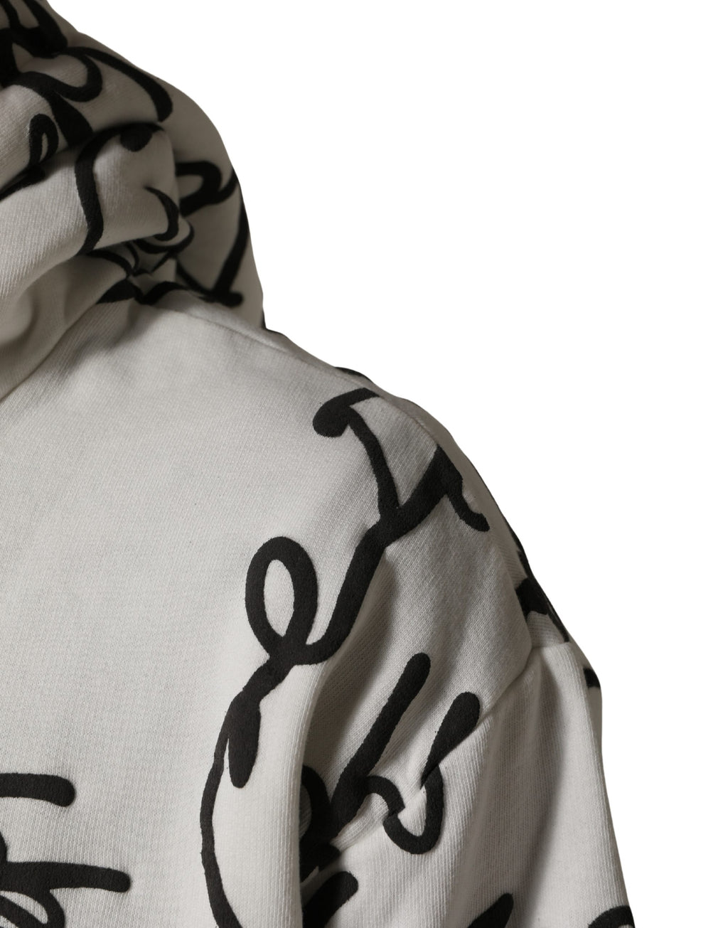 White Script Logo Print Cotton Sweatshirt Sweater