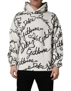 White Script Logo Print Cotton Sweatshirt Sweater