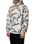 White Script Logo Print Cotton Sweatshirt Sweater