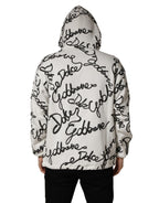 White Script Logo Print Cotton Sweatshirt Sweater