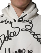 White Script Logo Print Cotton Sweatshirt Sweater