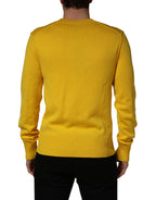 Wool Knitted V-Neck Pullover Yellow