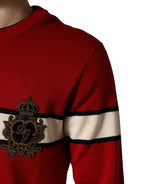 Red Wool DG Crest Crew Neck Pullover Sweater