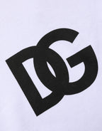 White Logo Print Cotton Hooded Sweatshirt Sweater