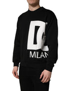 Black Logo Milano Cotton Sweatshirt Sweater