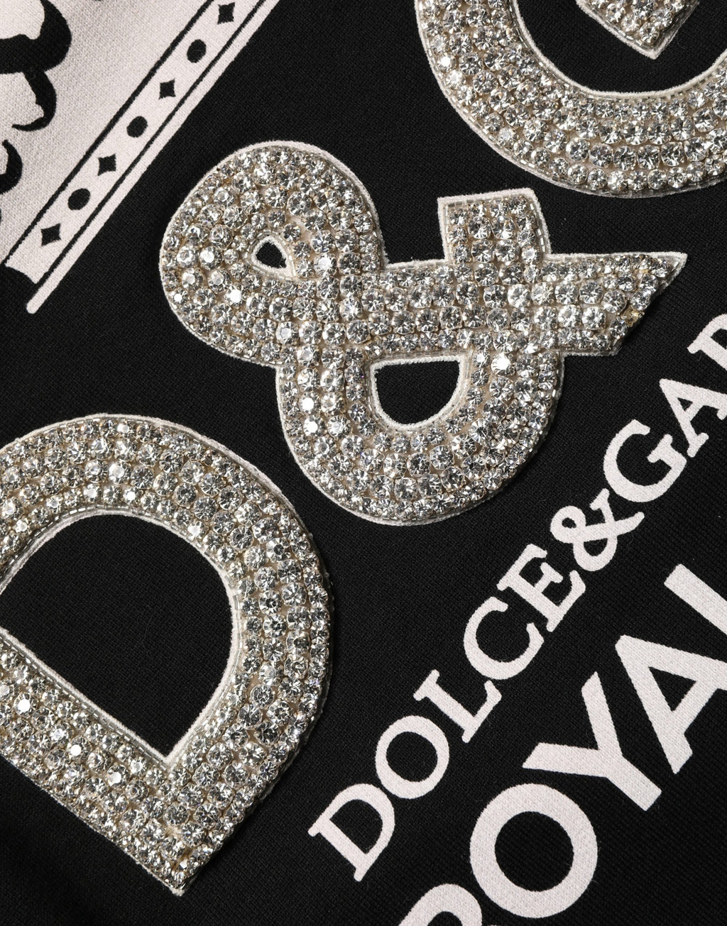 Black Embellished Cotton Sweatshirt Sweater