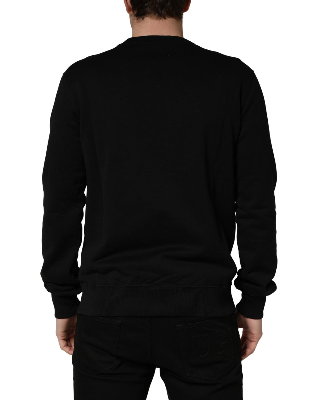 Black Embellished Cotton Sweatshirt Sweater