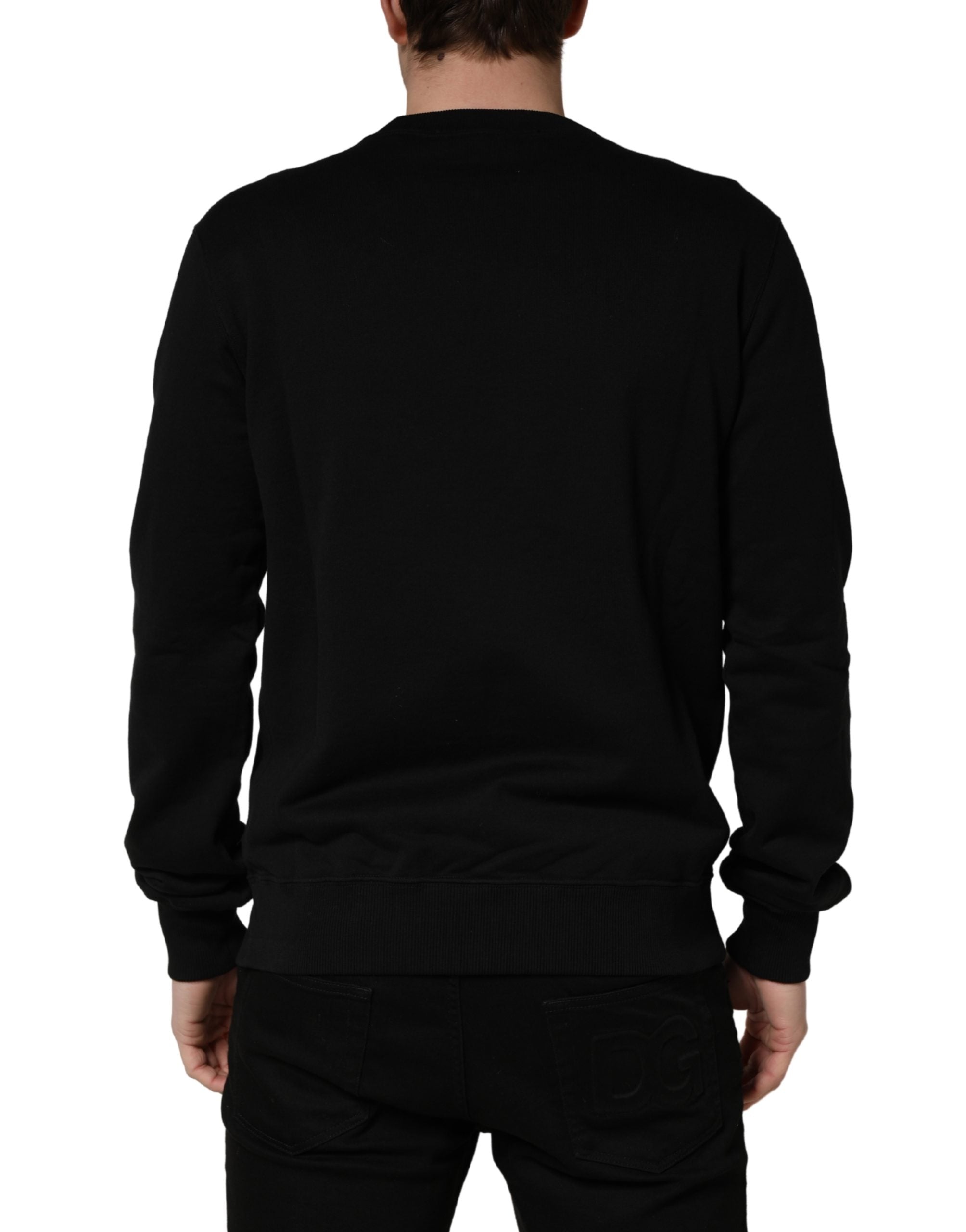 Black Embellished Cotton Sweatshirt Sweater