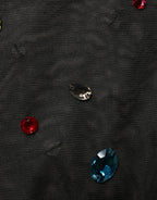 Black Crystal Embellished TurtleNeck Sweater