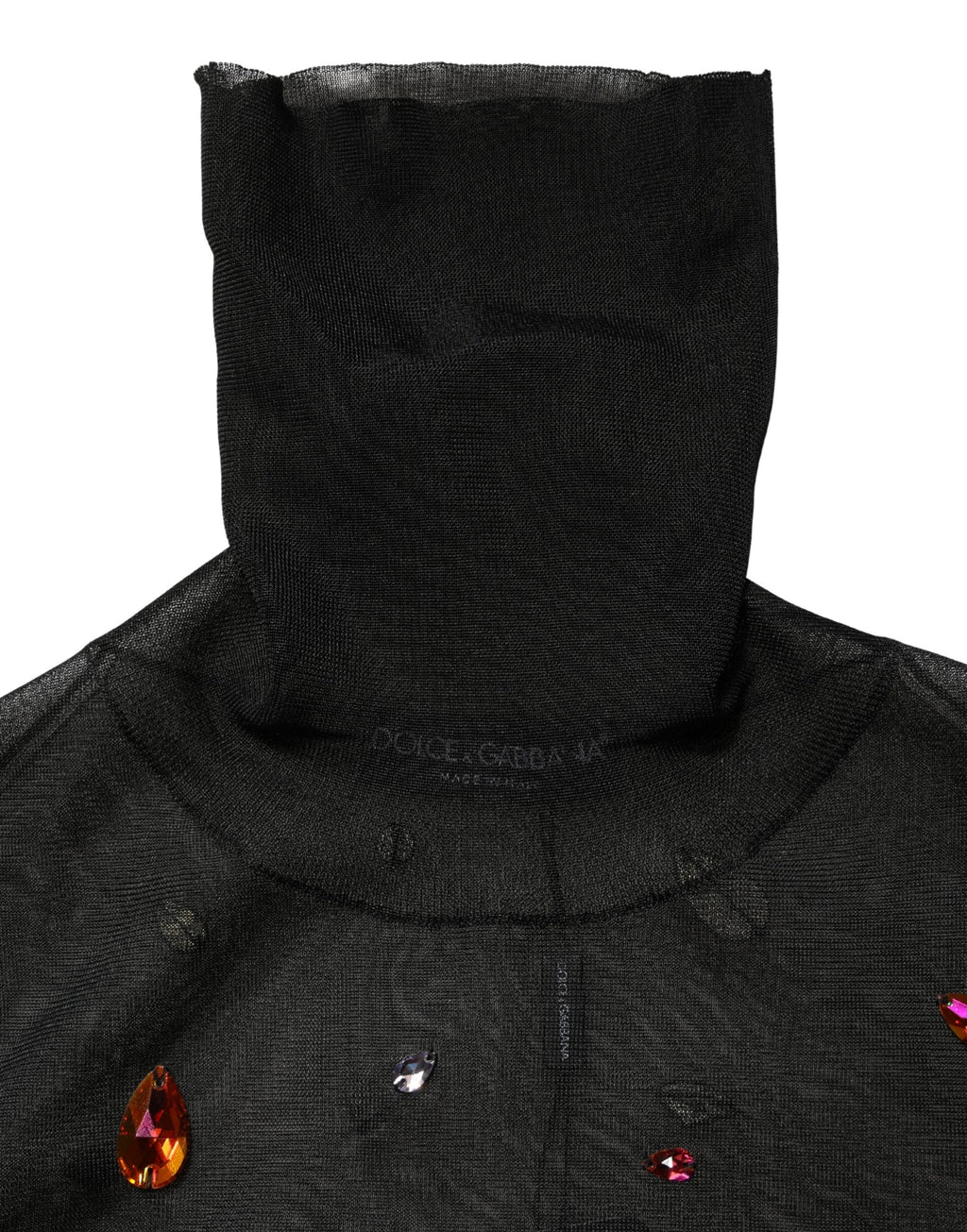 Black Crystal Embellished TurtleNeck Sweater