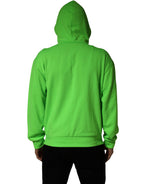 Green FullZip Fleece HoodedSweatshirt Sweater