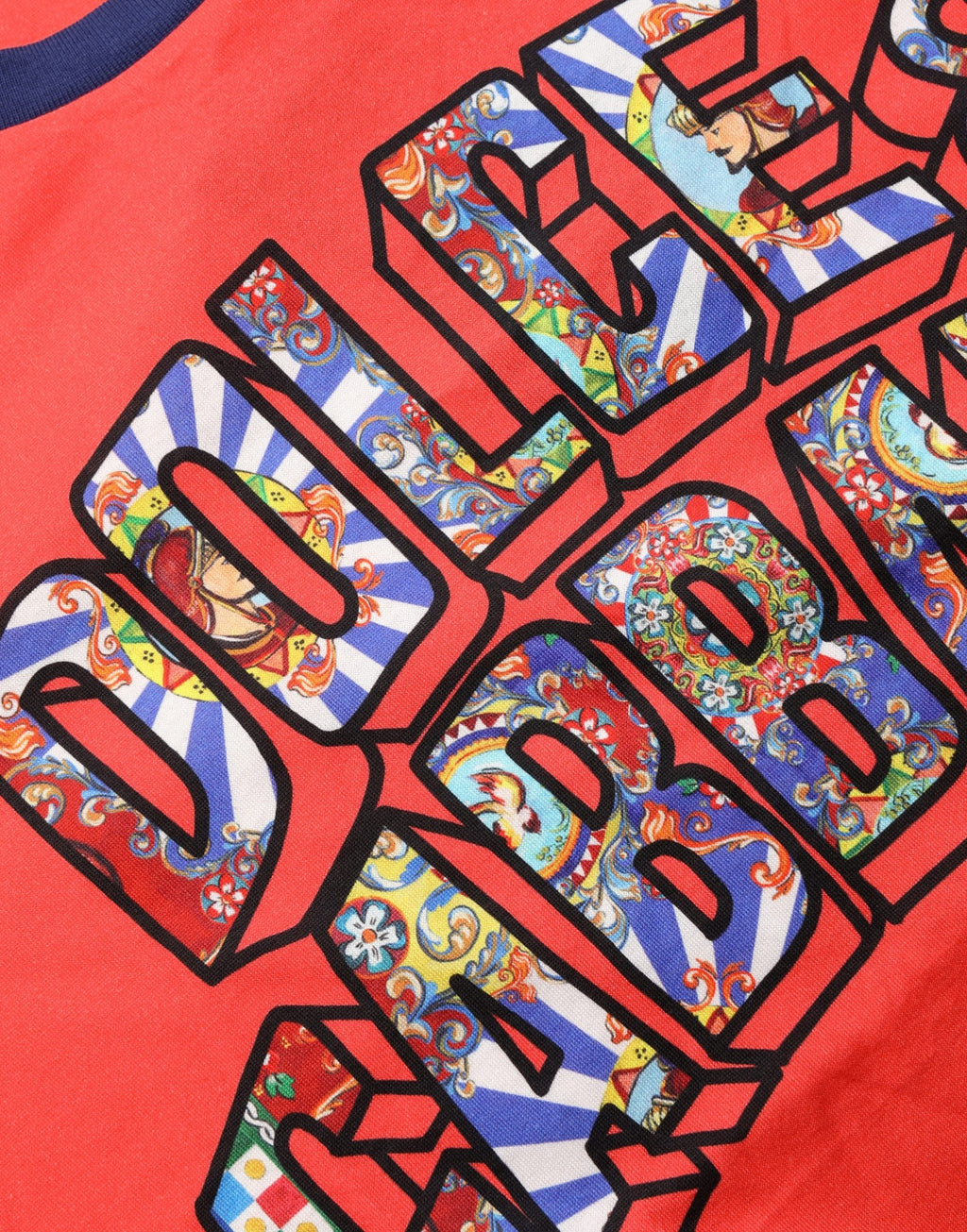 Orange Logo Print Cotton Crew Neck T-shirt