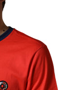 Orange Logo Print Cotton Crew Neck T-shirt