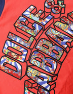 Orange Logo Print Cotton Crew Neck T-shirt