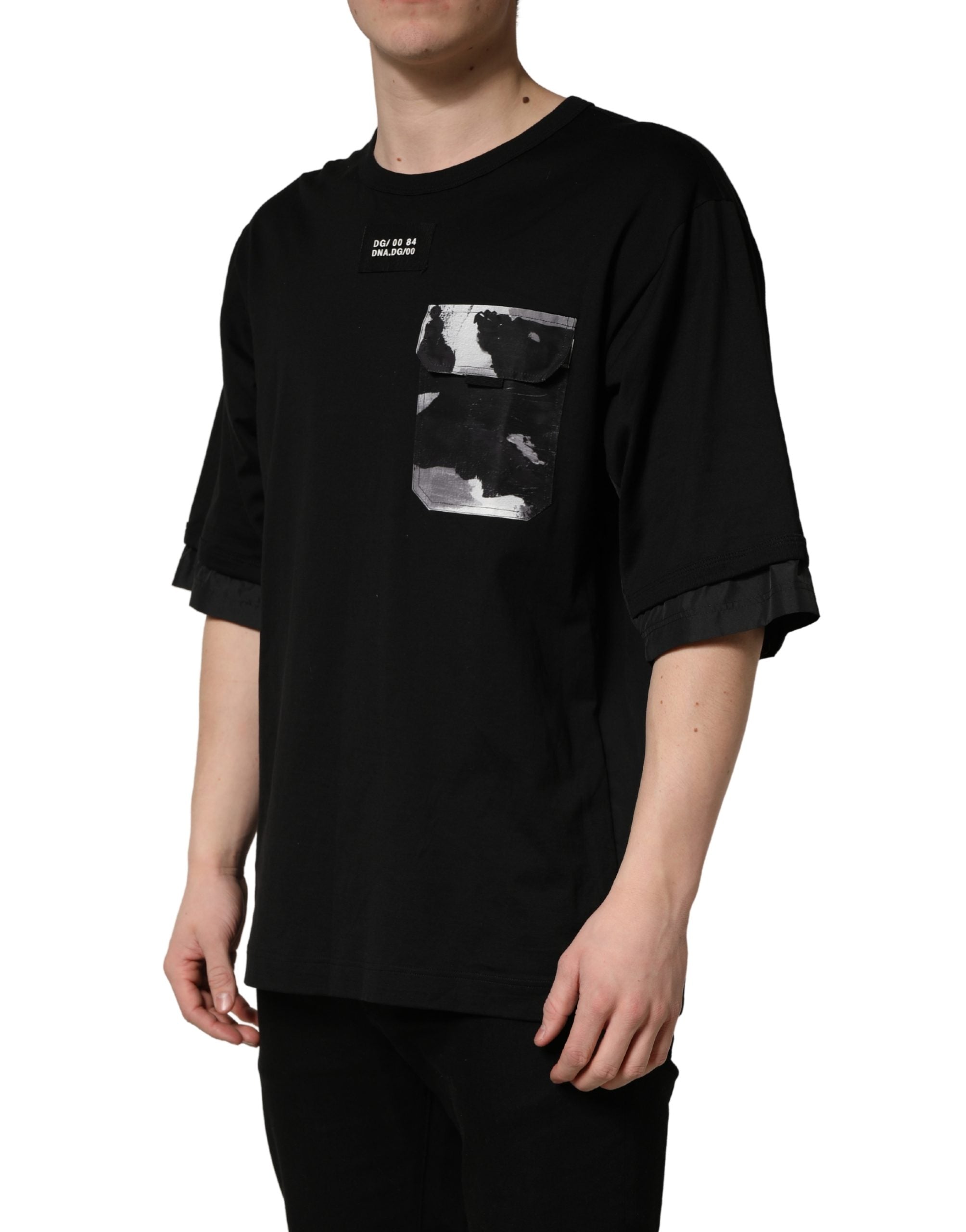Black Camouflage Pocket Oversized T-shirt