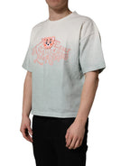 Green Tie-Dye Graphic Print Cotton Crewneck  T-shirt