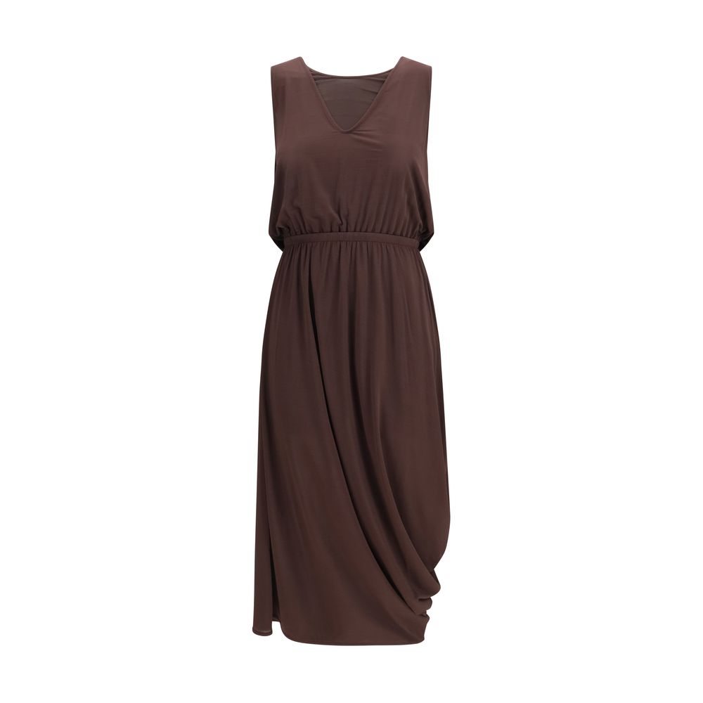Brown Viscose Casual Dress